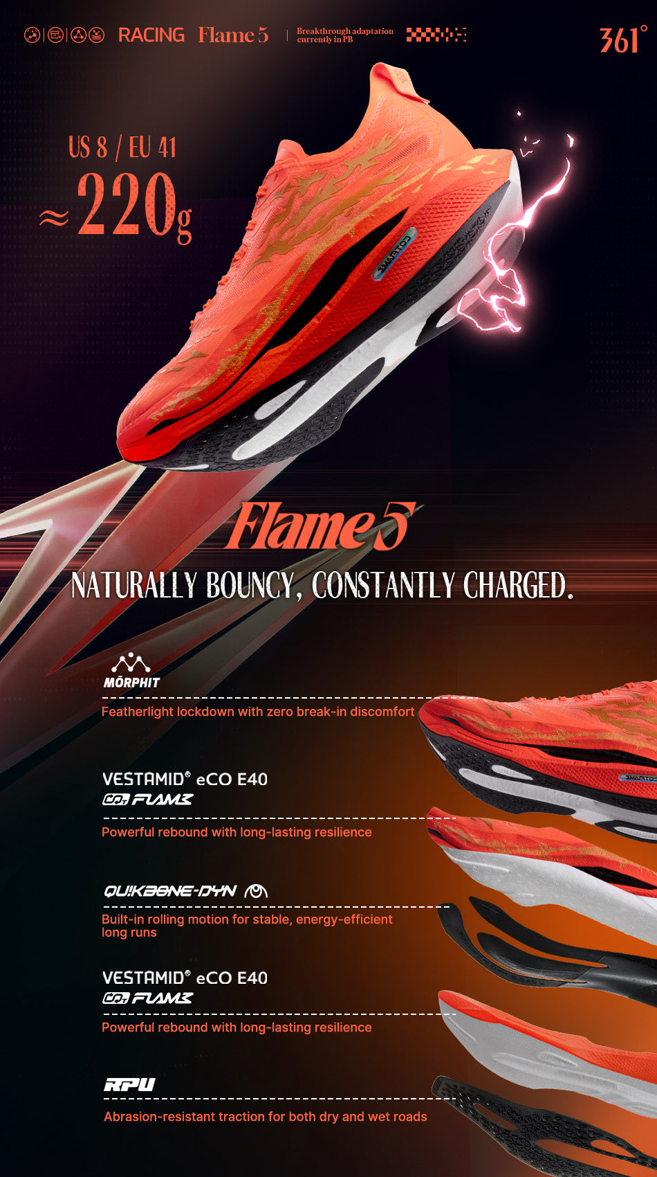 361° Flame 5 27.0 ランニングシューズ Flame 5 