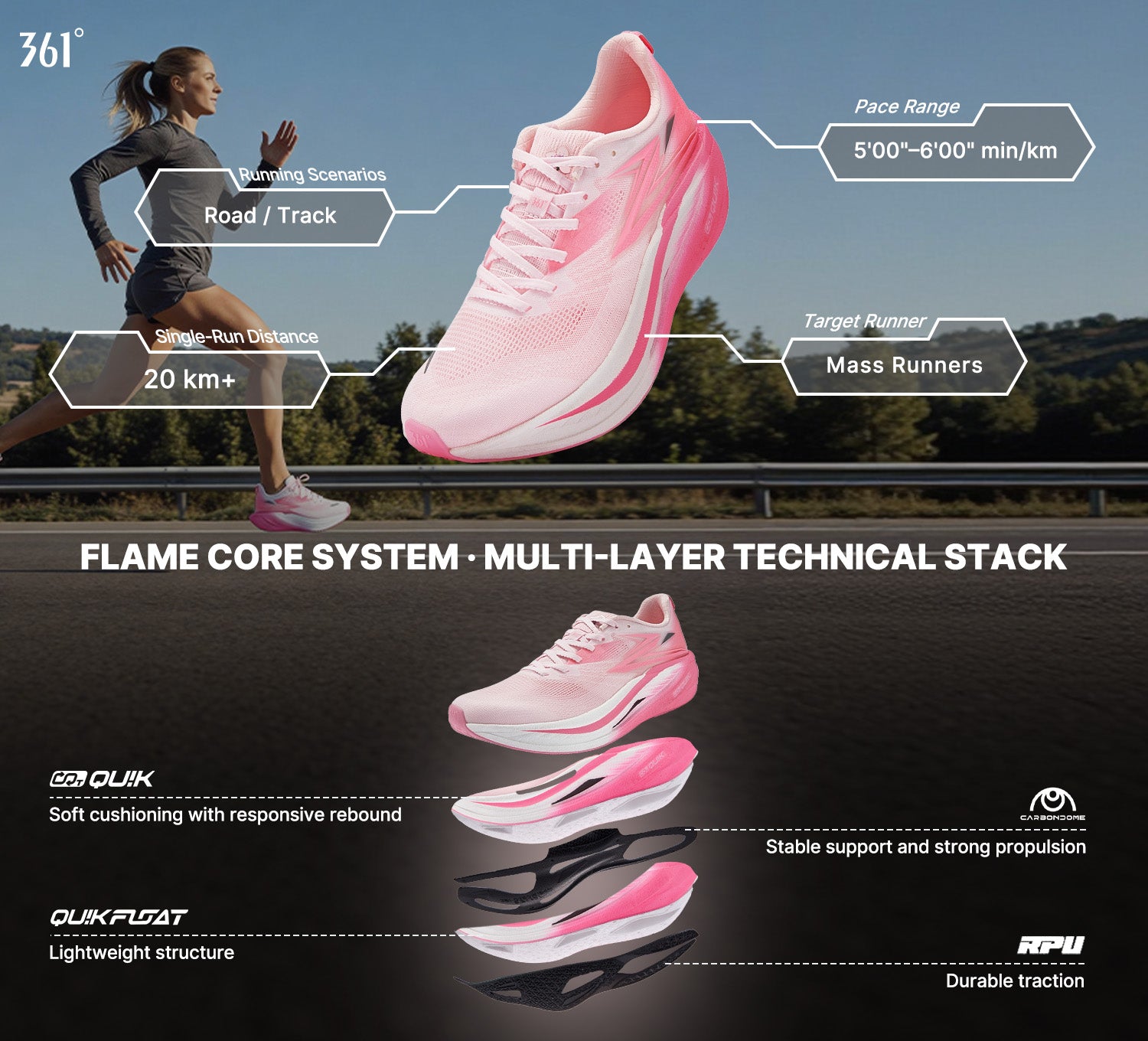 361° Flame 5 27.0 ランニングシューズ Flame 5 MIX 